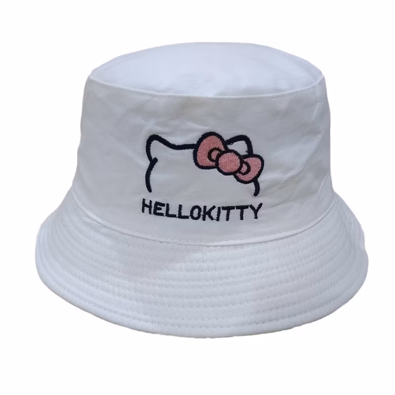 Hello Kt Wholesale Bucket Hats Travel Fishing Sun Hats for Girls for Women