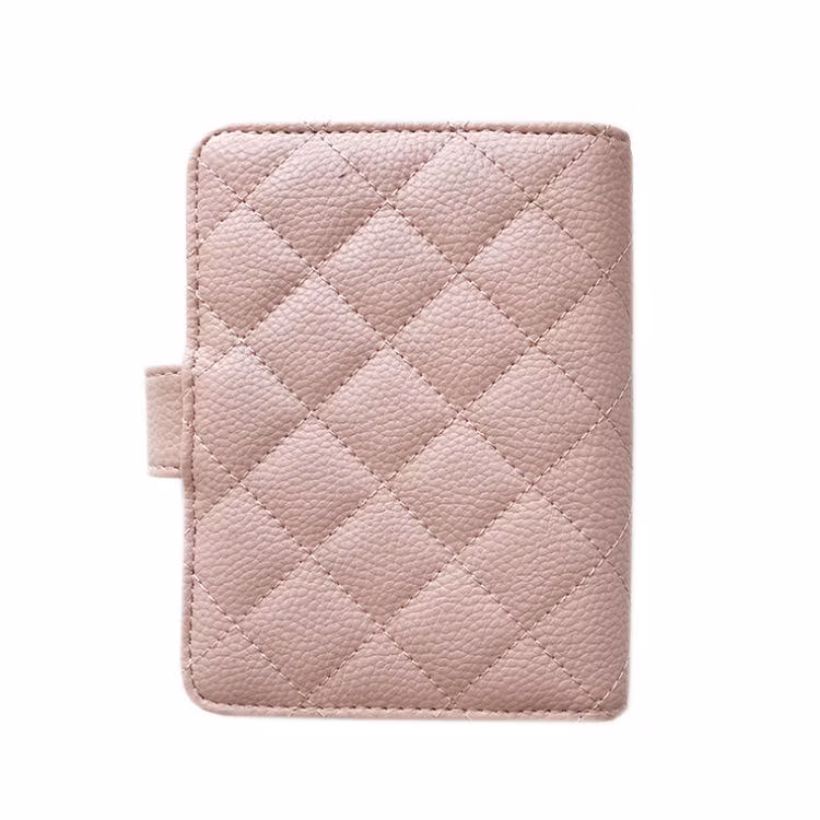 Custom Pink A5 A6 A7 Binder 6 Rings Budget Binder Wallet PU Leather Planner Hardcover Budget Binders Notebook Cover