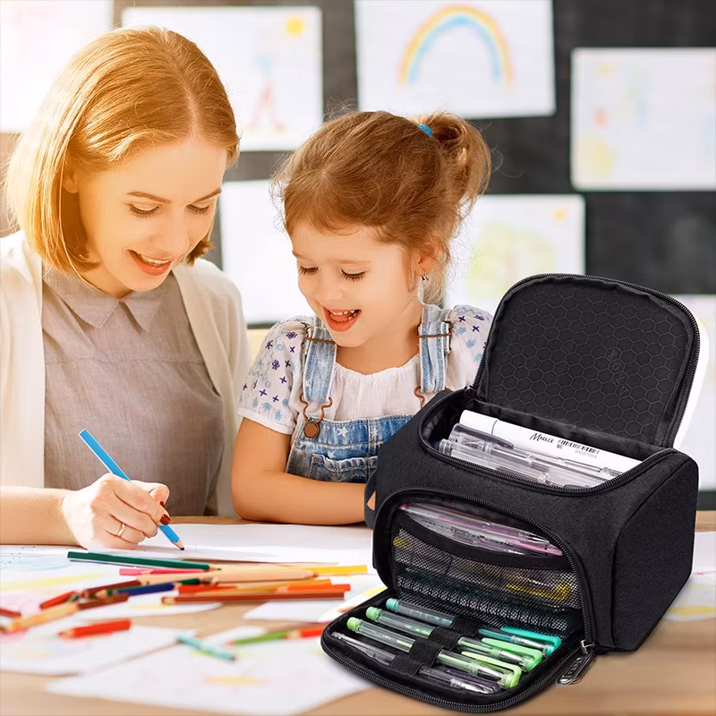 Amz Office Pencil Pouch Large Capacity Pencil Case Organizer Multifunctional with Compartmens Big Pencil Bag for Back to School