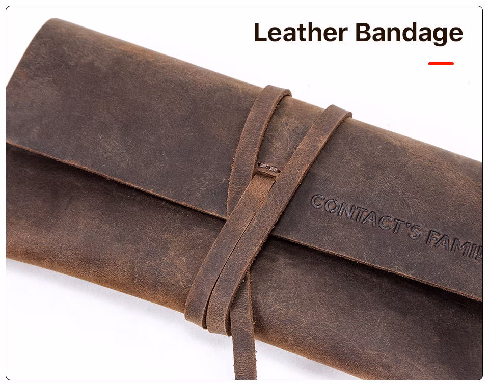 GA161 multi function a pen personalized long luxury portable leather pencil cases custom large capacity for school customised blank with strap small pencil case