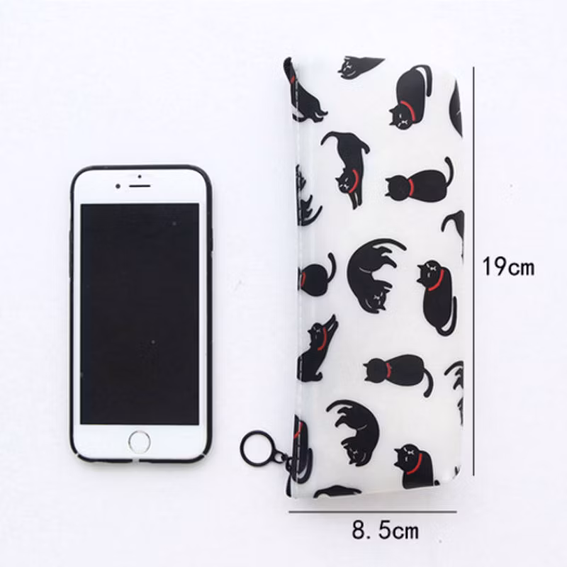 Cartoon Cat Waterproof Pencil Case for School & Office