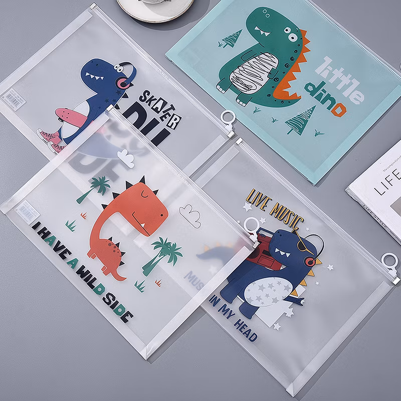 School Boy Pencil Pouch Waterproof Zipper Bag with Dinosaur Style