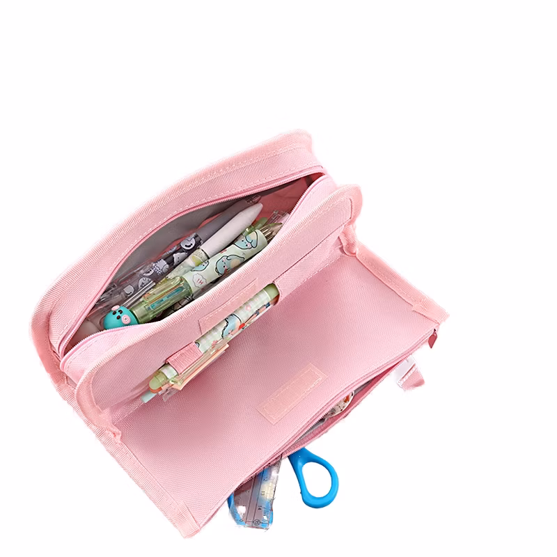 High Capacity Canvas Pencil Case Oxford Pencil Purse Kids Girls Study School