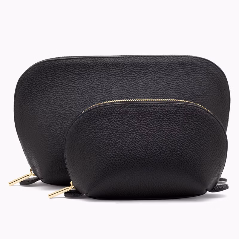 Customized Logo Wash Bag Unisex Good Material Simple Pouches Leather Cosmetic Bag