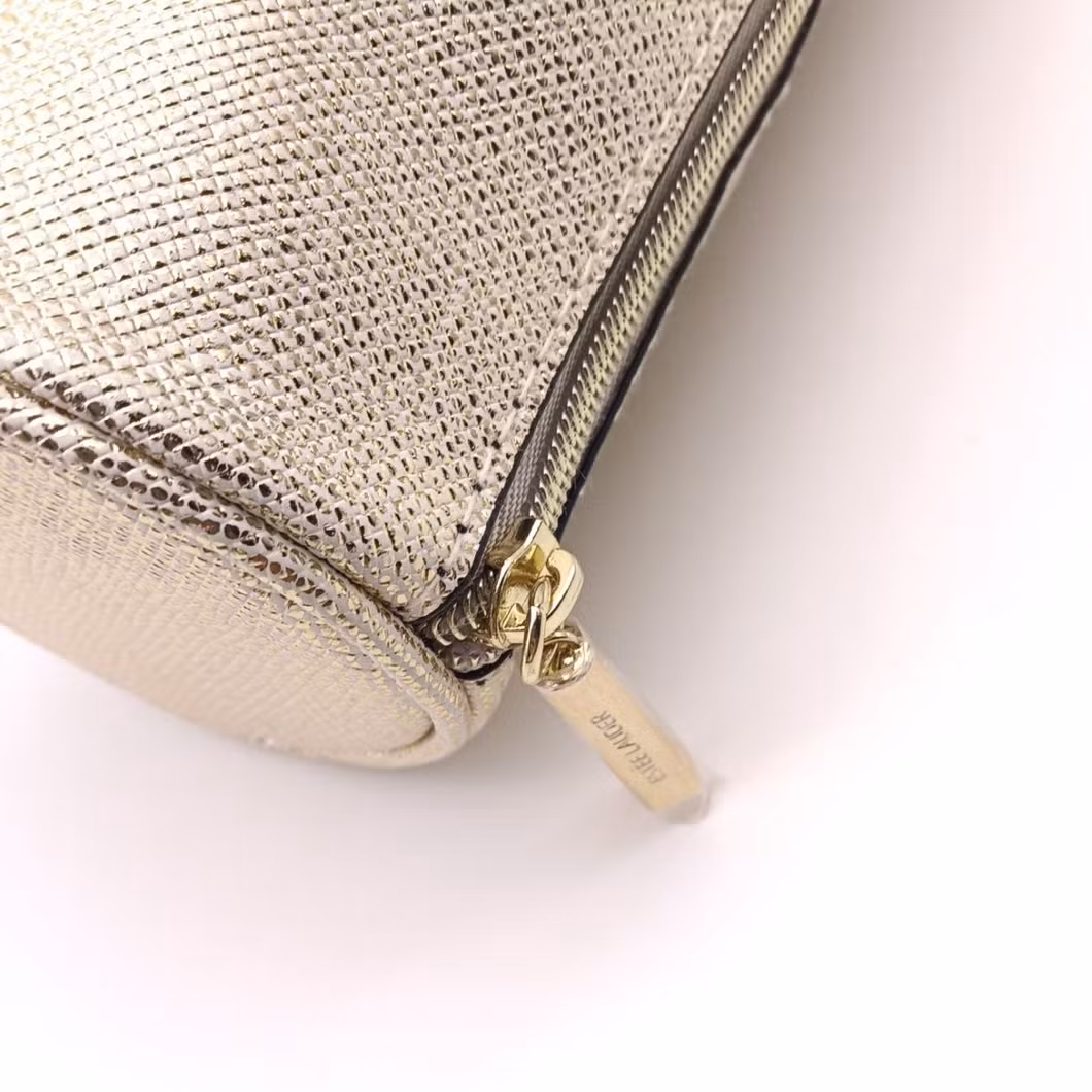 Custom Luxury Students Round Zipper Storage PU Leather Pencil Bag