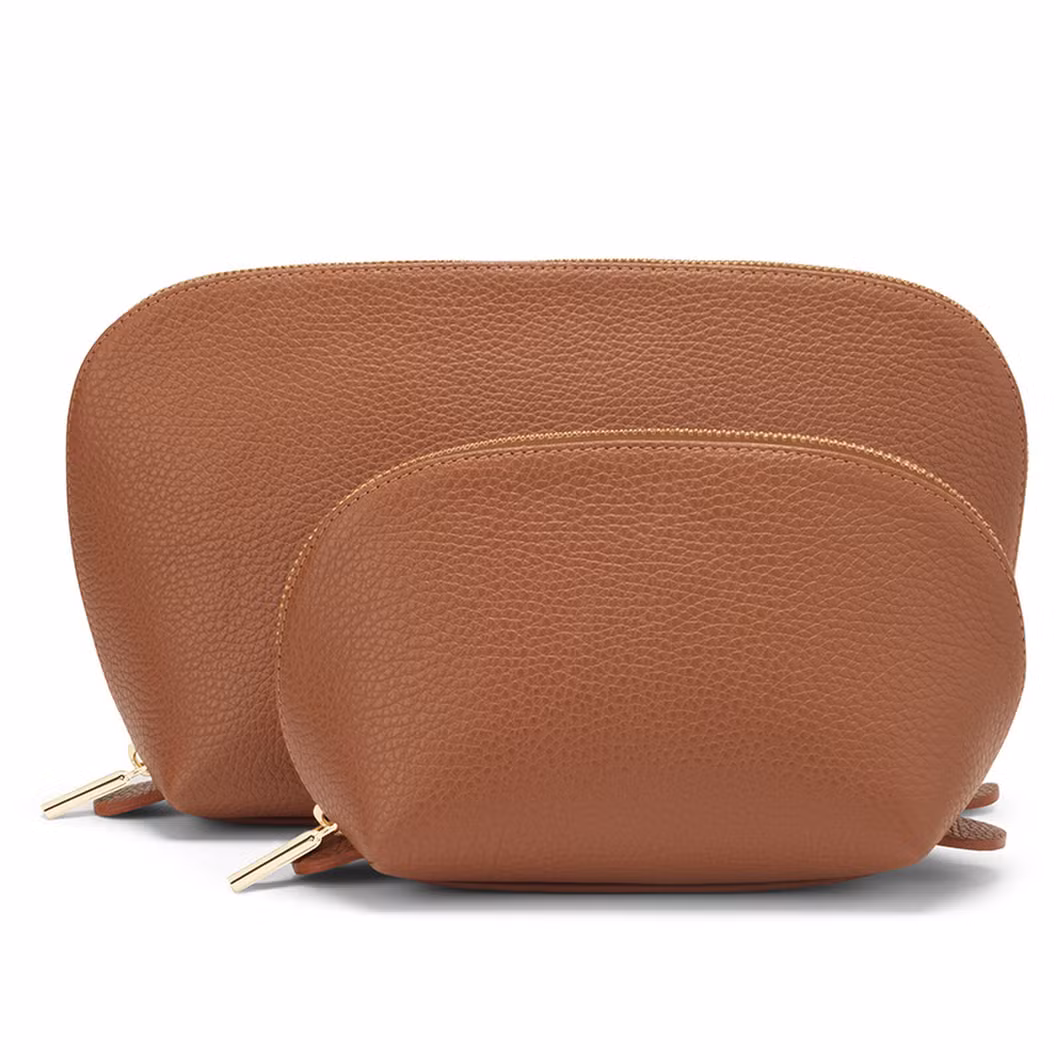 Customized Logo Wash Bag Unisex Good Material Simple Pouches Leather Cosmetic Bag