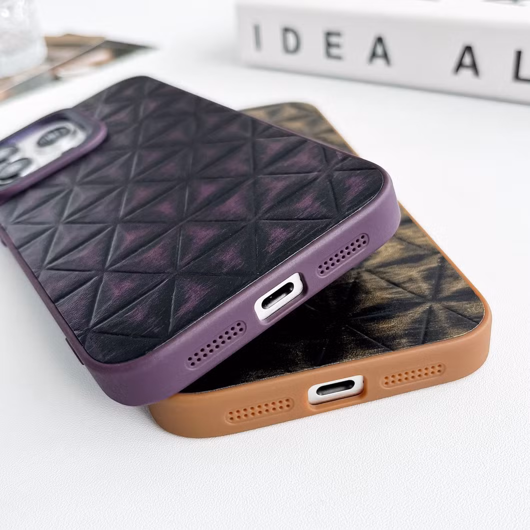 Triangular Graphic Skin-Mounted Mobile Phone Case for iPhone 11 Leather Cover