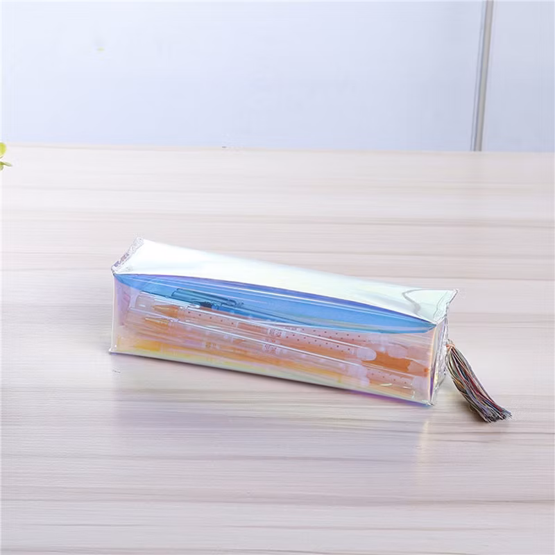 Sh1570 Colorful Jelly Small Purse PVC Laser Pencil Case School Student Stationery Makeup Bag
