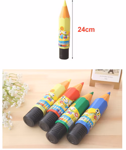 24 PCS Color Pencil in Plastic Case Tube Holder