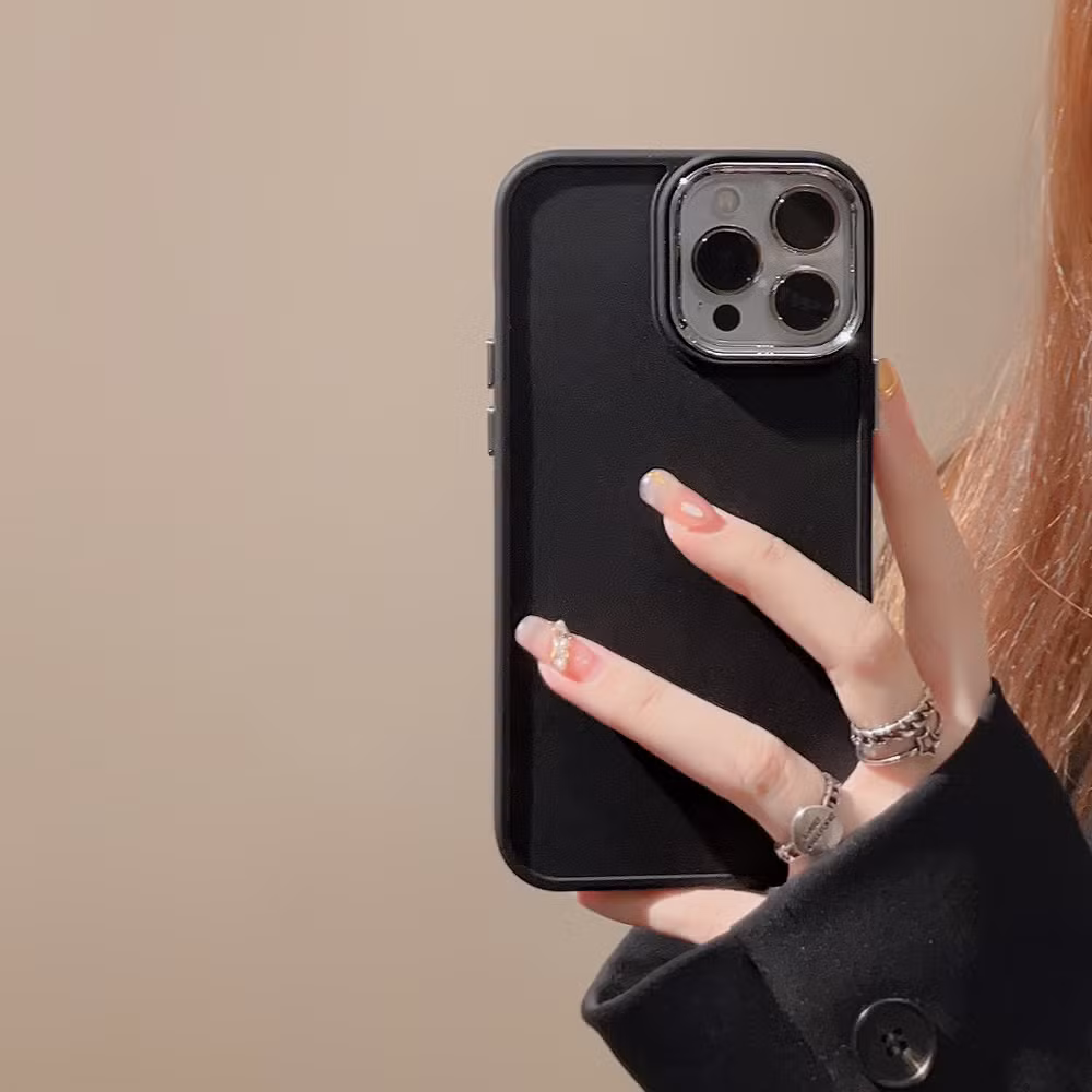 Electroplated Lens Apple Phone Case Soft Silicone Simple Solid Color