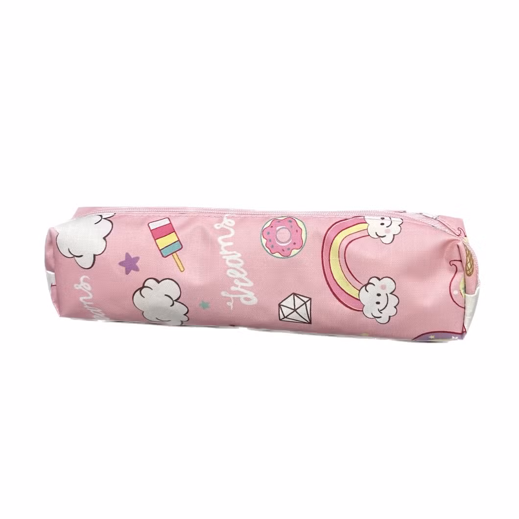 The Latest Polyester Pink Rainbow Cloud Pencil Case