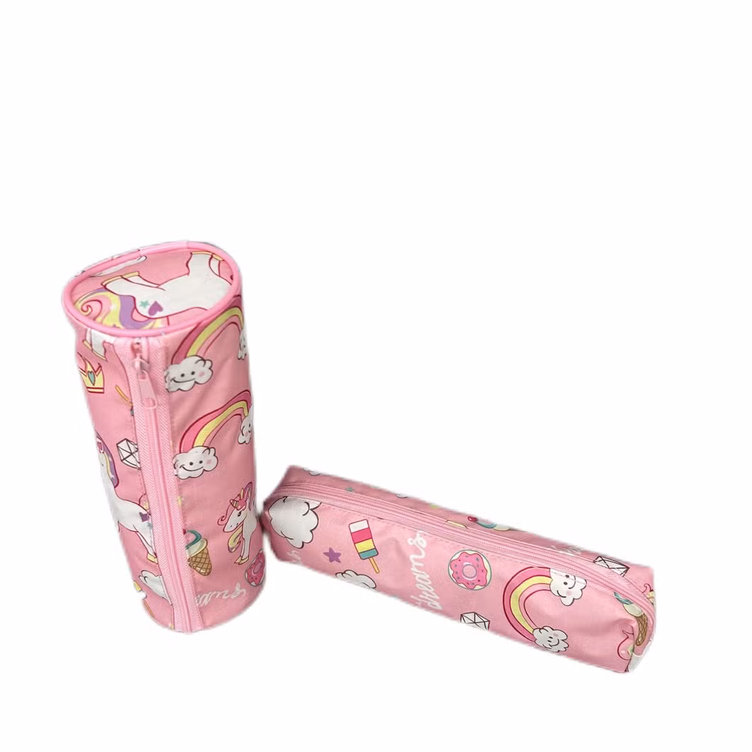 The Latest Polyester Pink Rainbow Cloud Pencil Case