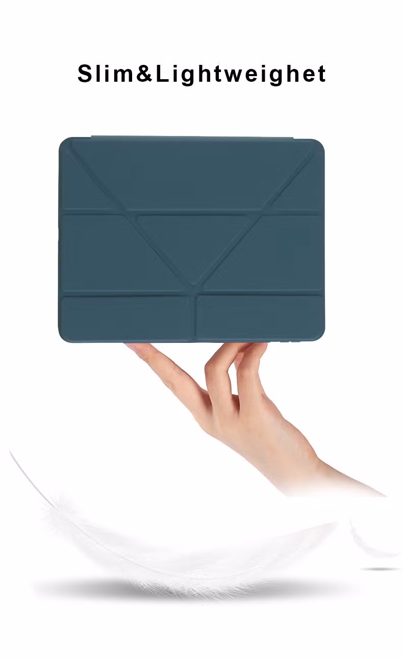 Foldable Leather Case with Transparent Back Case for iPad Tablet