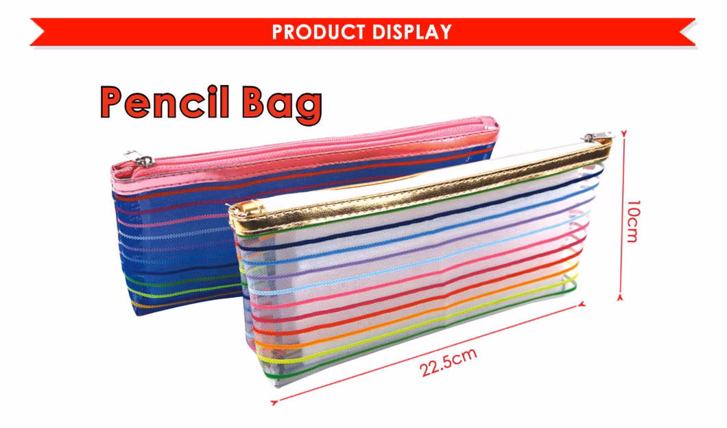 Foska Colorful Mesh Durable Pencil Bag for School