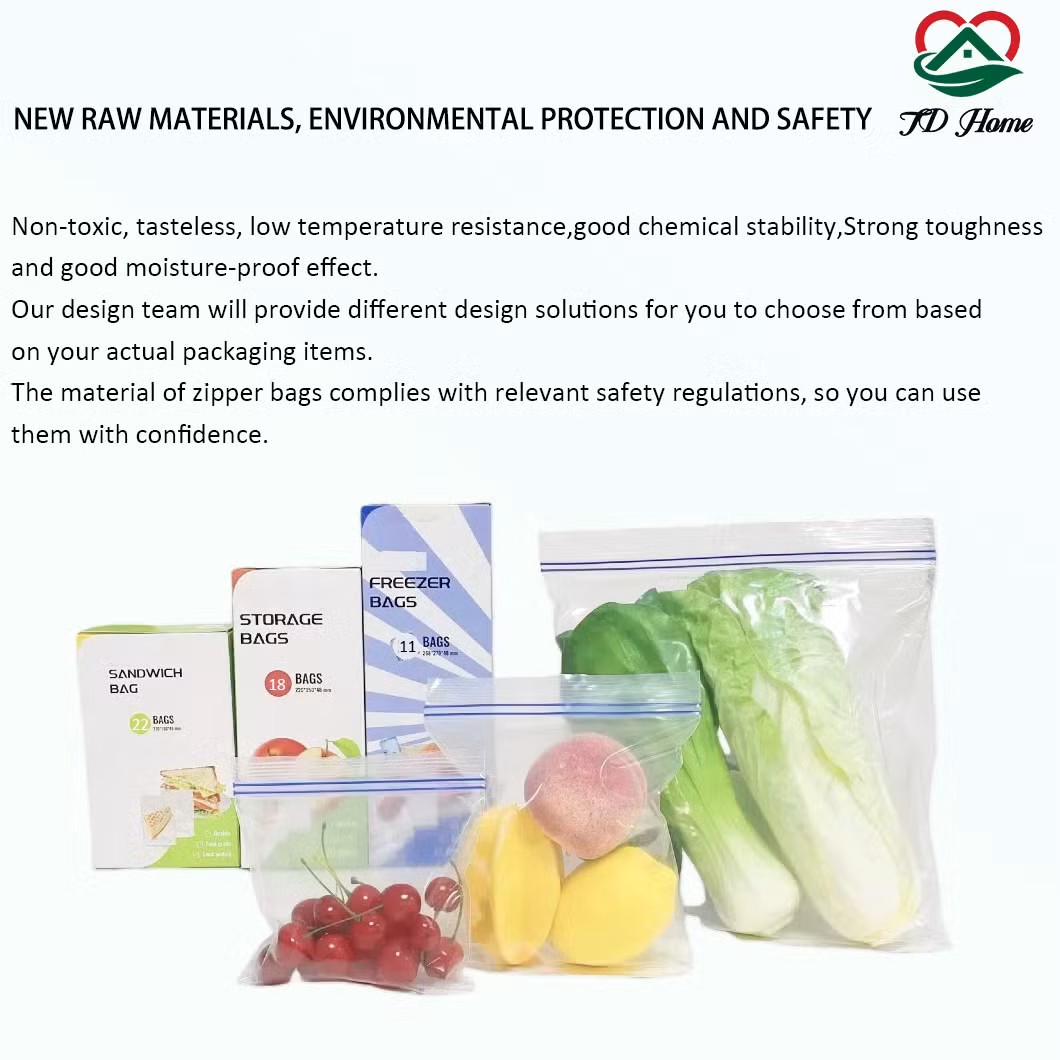 Wholesale in Stock Pint Quart Gallon Vacuum Food Storage Reusable Seal Freezer Resealable Bags Plastic Packaging Zip Bag Sandwich Reclosable Ziplock Zipper Bag