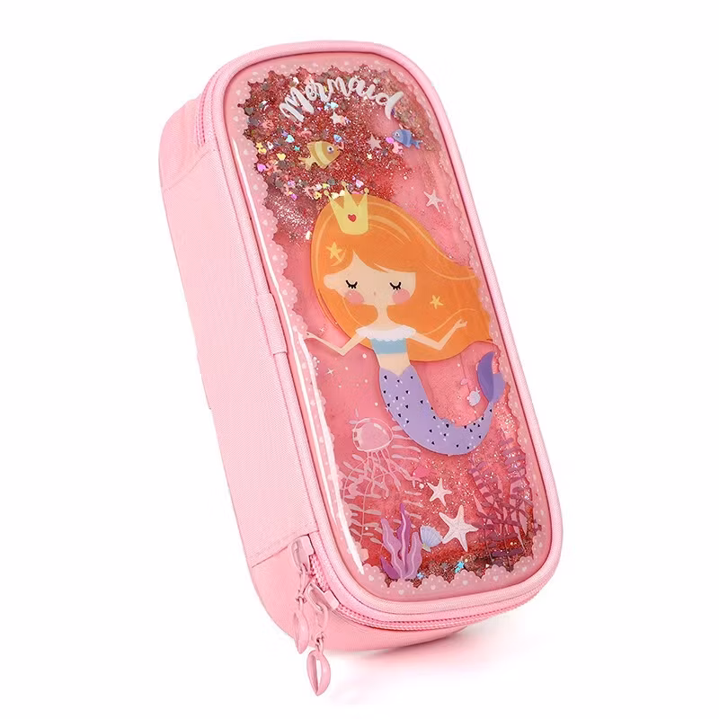 Trendy Flowing Sand Portable Pen Case for Students