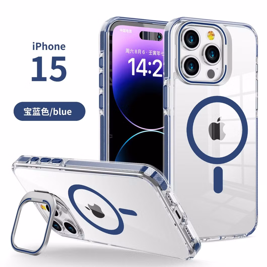 Strong Magnetic Mobile Phone Case Metal Invisible Mirror Frame Bracket Transparent Case Suitable for iPhone16 Mobile Phone Case