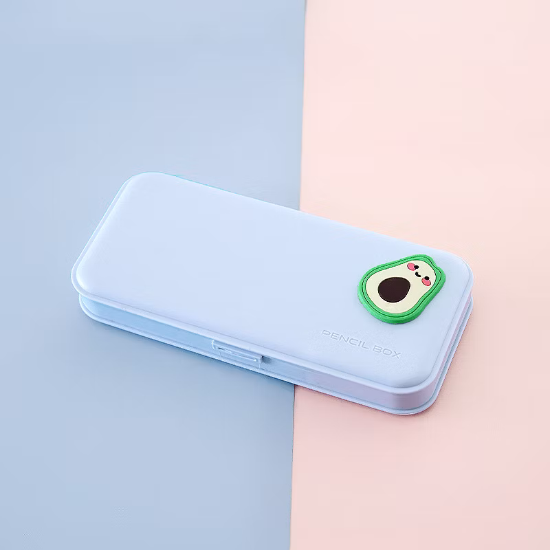 Ins Hot Sale Matte Color Plastic Student Stationery Larger Storage Pencil Case