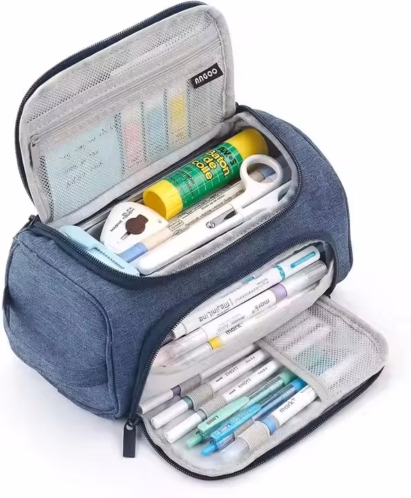 Custom Canvas Large Capacity Pencil Pen Bag Creative School Pencil Case