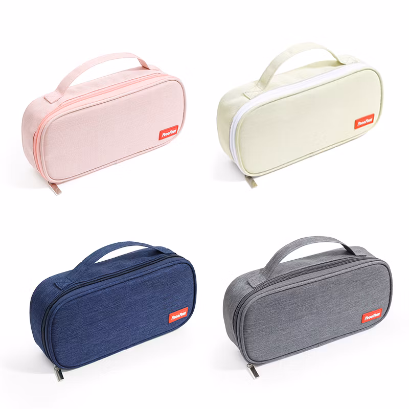 Custom Large Capacity Oxford Cloth Pencil Case Double Zipper Design Double-Layer Primary Secondary Pen Pencil Bag Pouch Case