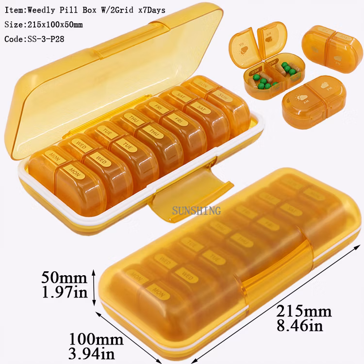 Sunshing Drug Pill Case 2-Times-a-Day Pill Box Medicine Planner