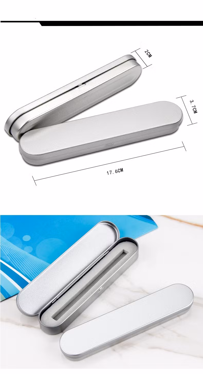 Promotional Rectangular Metal Pen Box Small Pen/Pencil Case for Gift