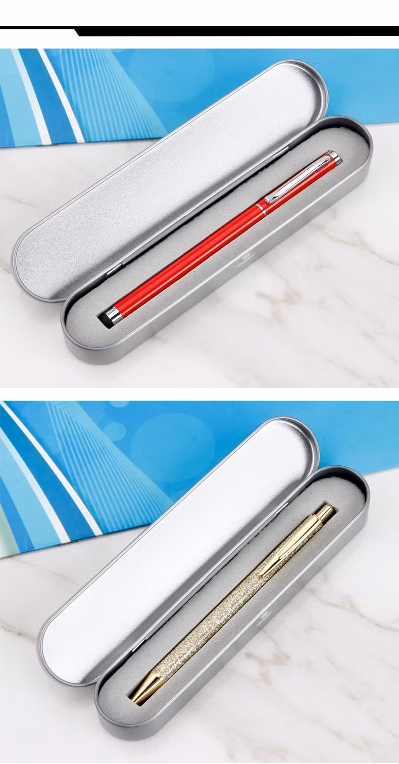 Promotional Rectangular Metal Pen Box Small Pen/Pencil Case for Gift