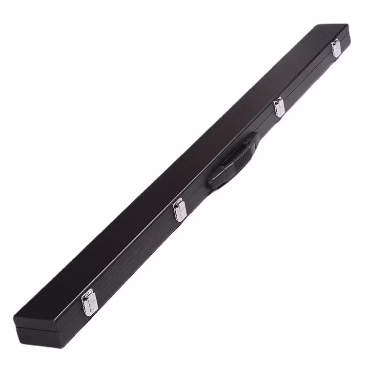 Right Angle 3/4 Solid Black Snooker Cue Case with PU Leather