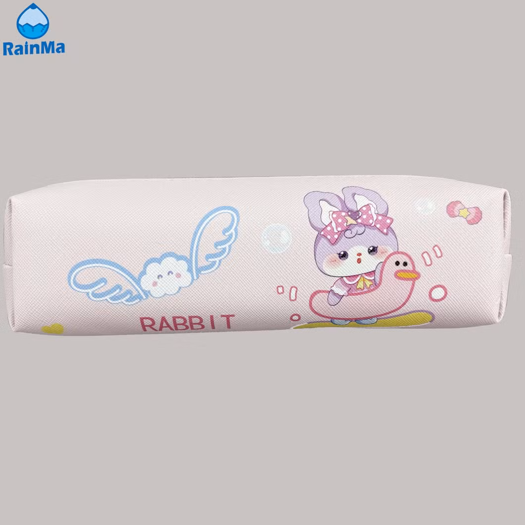 PU Flower Color Zipper Pen Pouch Bag for School and Office