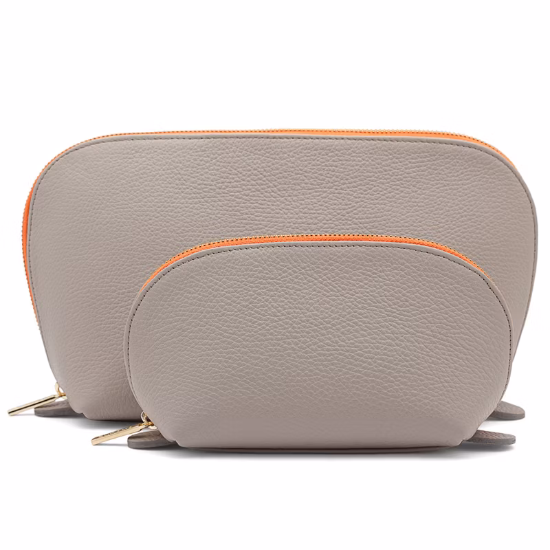 Customized Logo Wash Bag Unisex Good Material Simple Pouches Leather Cosmetic Bag