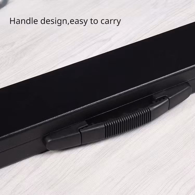 Right Angle 3/4 Solid Black Snooker Cue Case with PU Leather