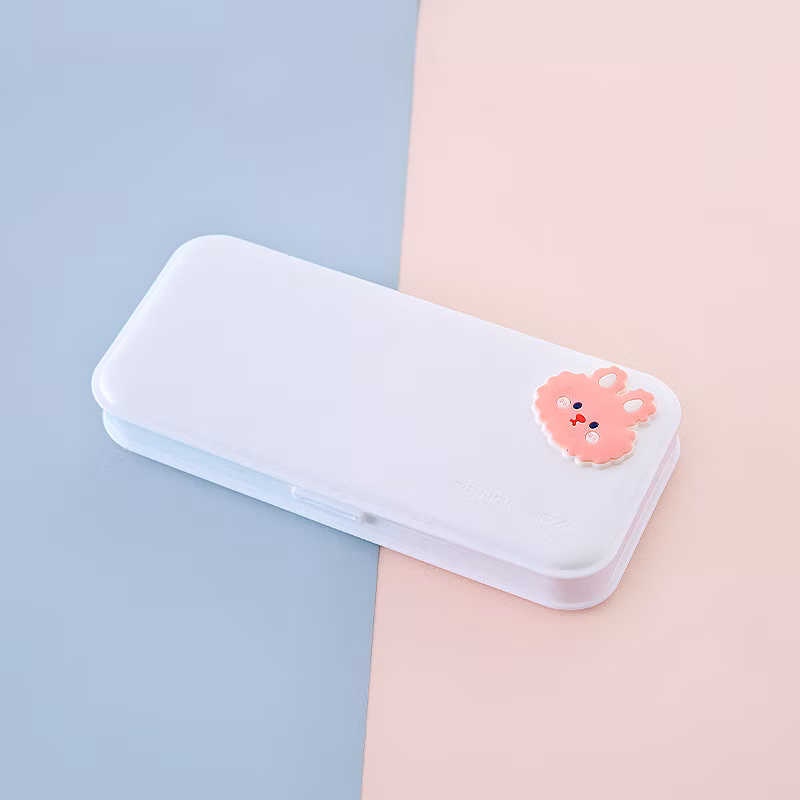 Ins Hot Sale Matte Color Plastic Student Stationery Larger Storage Pencil Case