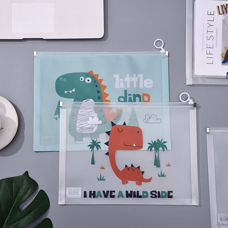 School Boy Pencil Pouch Waterproof Zipper Bag with Dinosaur Style