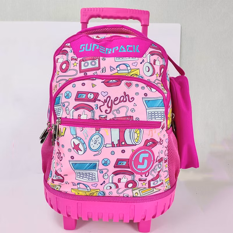 Wholesale Lightweight Kids Travel Trolley Bags with Lunch Bag Pencil Case Waterproof School Trolley Bag