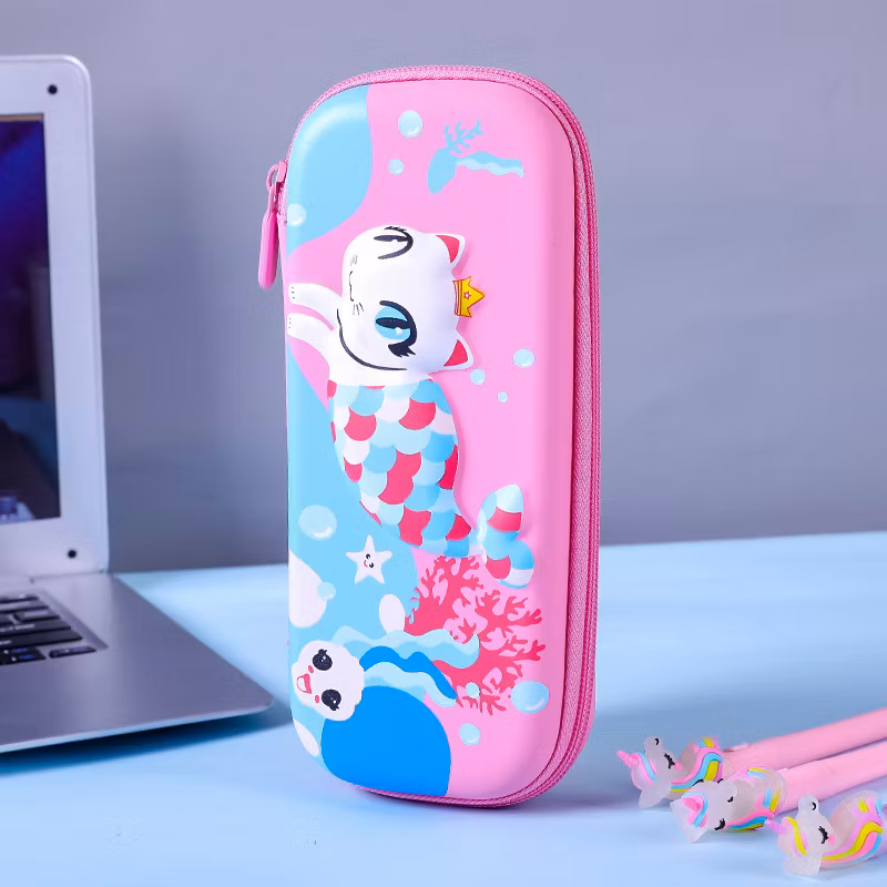 3D Embossed Pencil Case for Kids Pen Pouch for Kids Zipper Closure Crayon Organizer Box