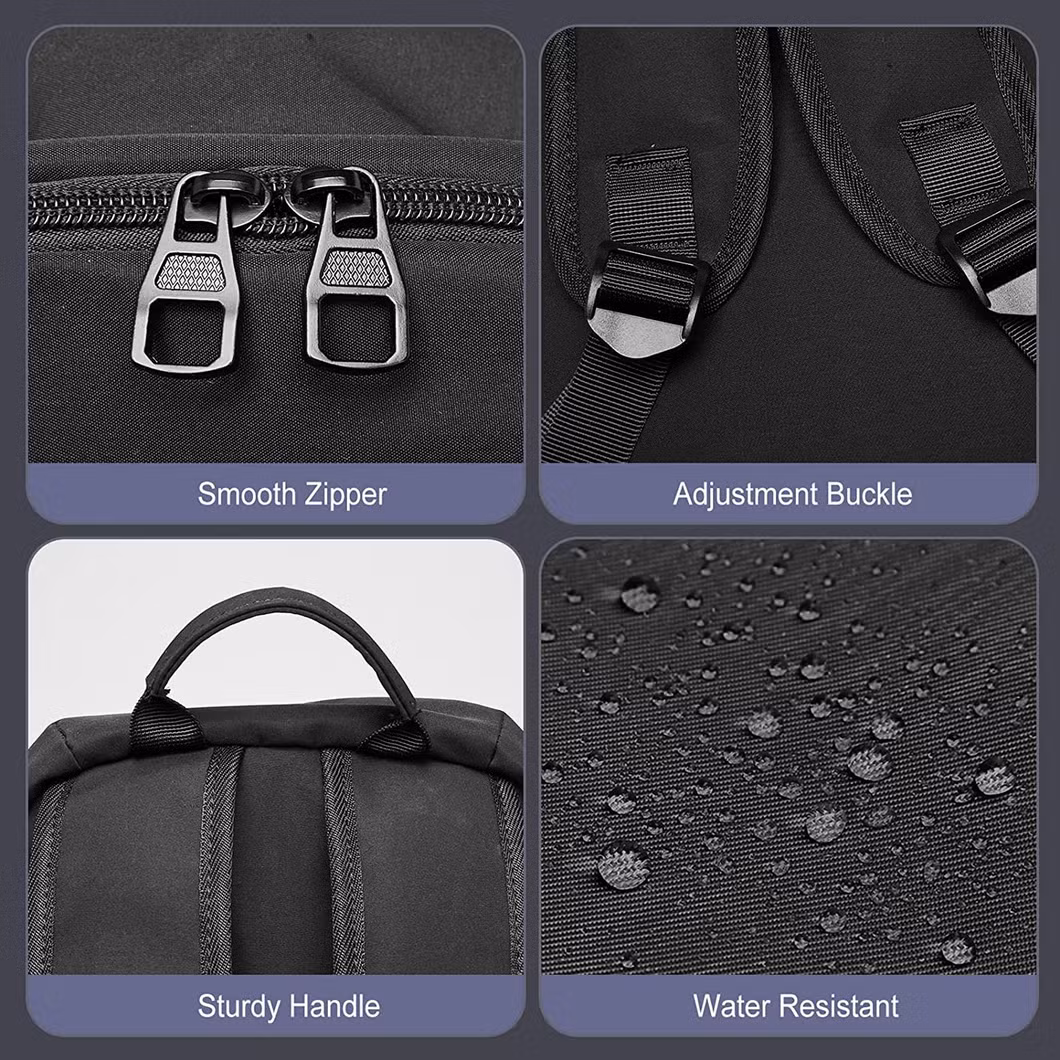 Popular High Quality Business Waterproof Large Capacity Black Simple Laptop Student Backpack