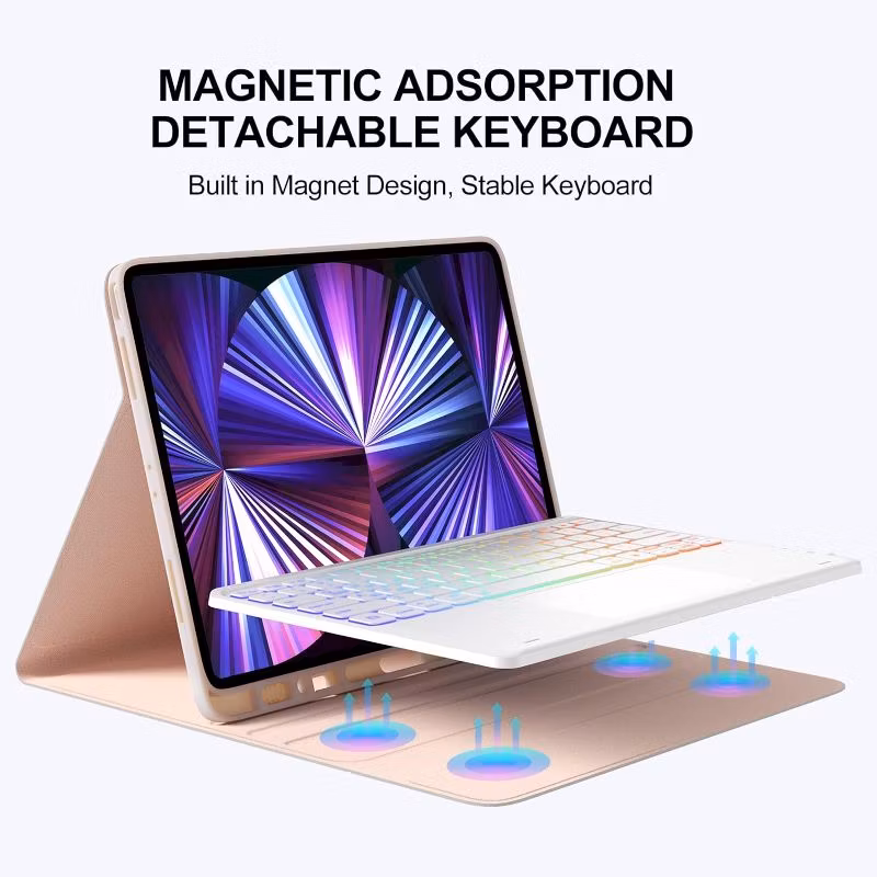 iPad 10th Generation Case with Keyboard 10.2", 7 Color Back Light, Multi-Touch Trackpad, Flip Stand Case with Pencil Holder