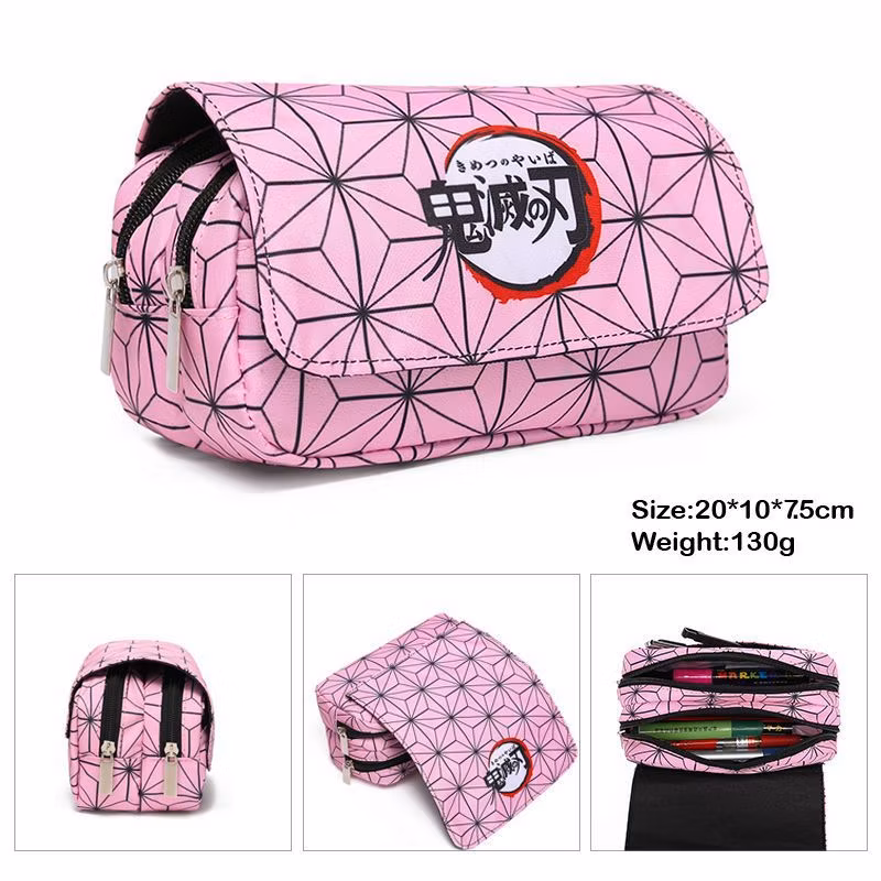 Double Layered Pencil Case with Large Capacity Cartoon Stationery Storage Box for Elementary School Students Pencil Pouch