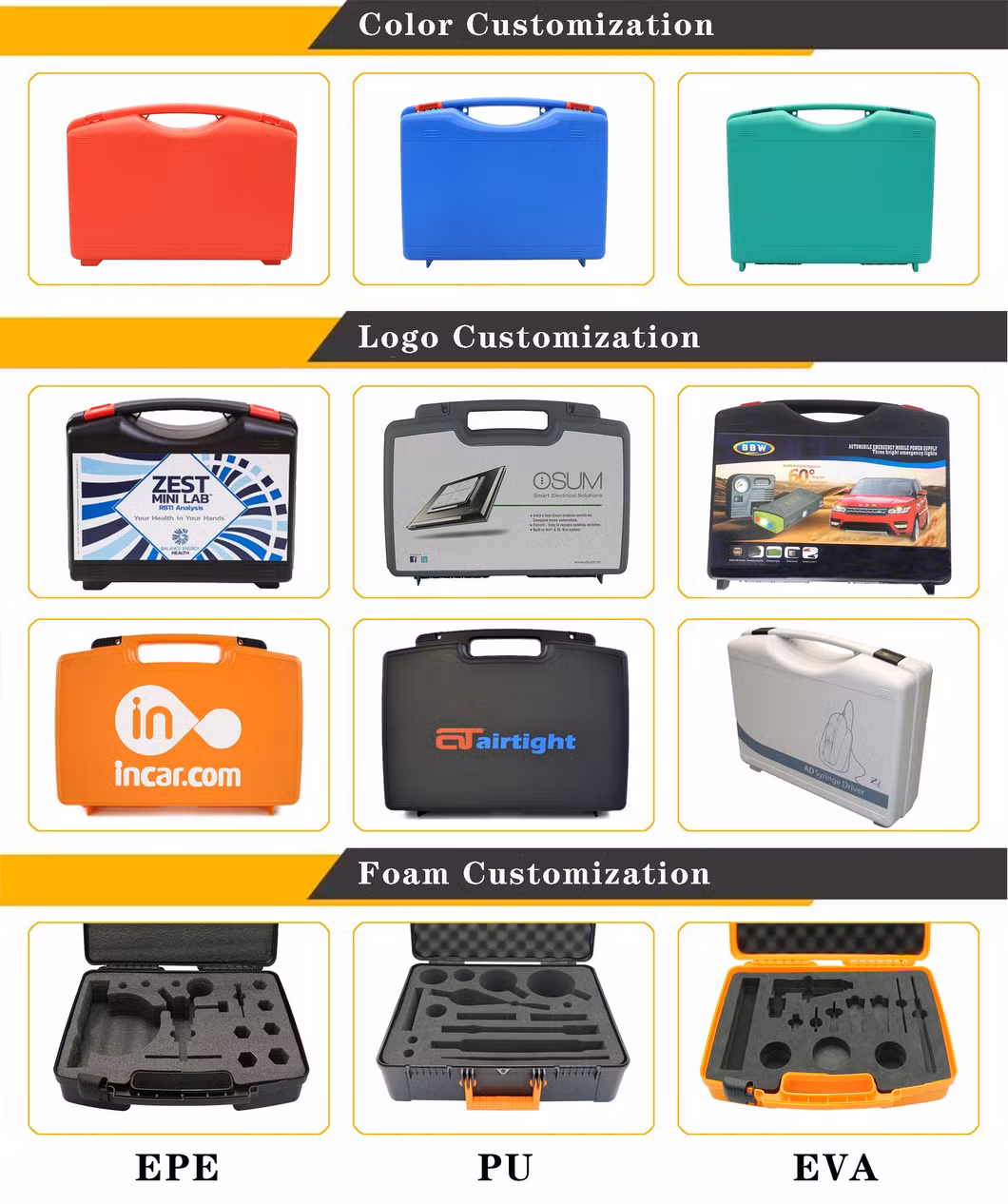 Plastic Tool Case with Foam Hot Sell Hard Waterproof Equipment Case
