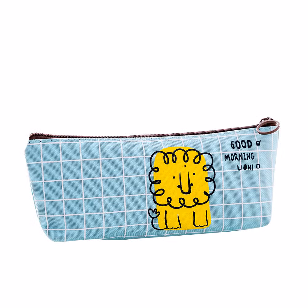 Creative Student Stationery Good Morning Party Inverted Trapezoidal Pencil Case Cartoon Cute Pencil Case Customization