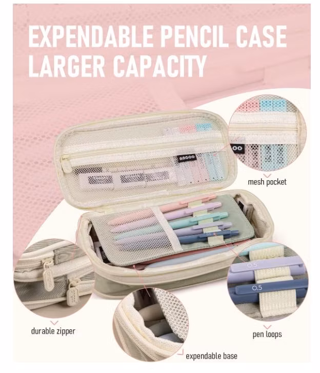 Aesthetic School Supplies with Pen Case