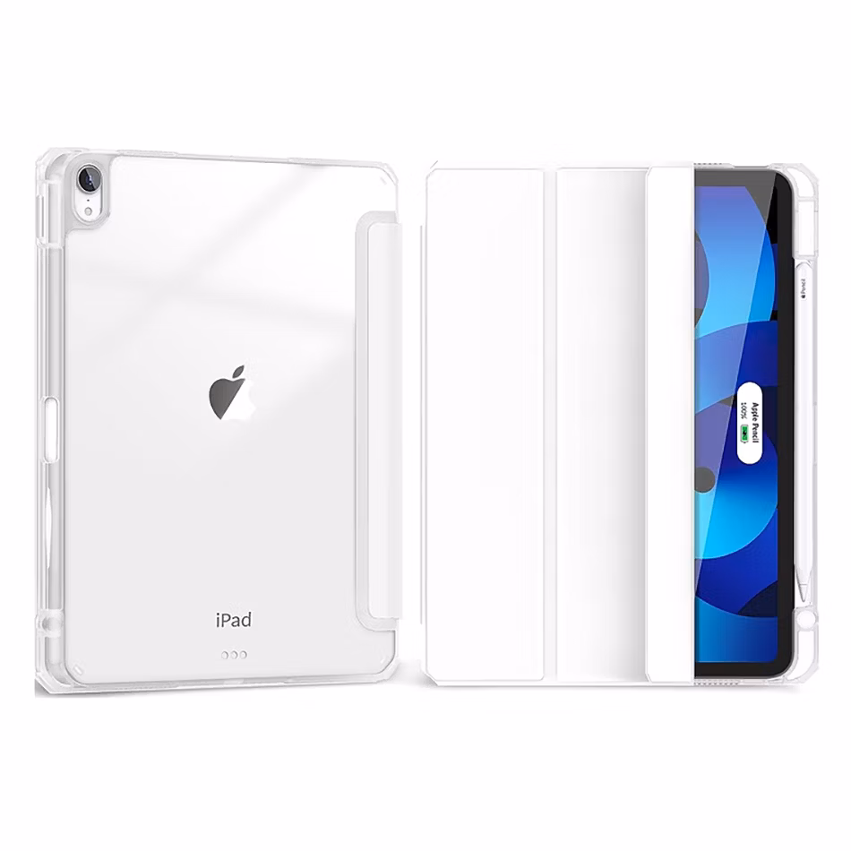 Premimum PU Leather with Pencil Holder Transparent Tablet Case for iPad PRO 11 Inch M4 2024 5th Generation