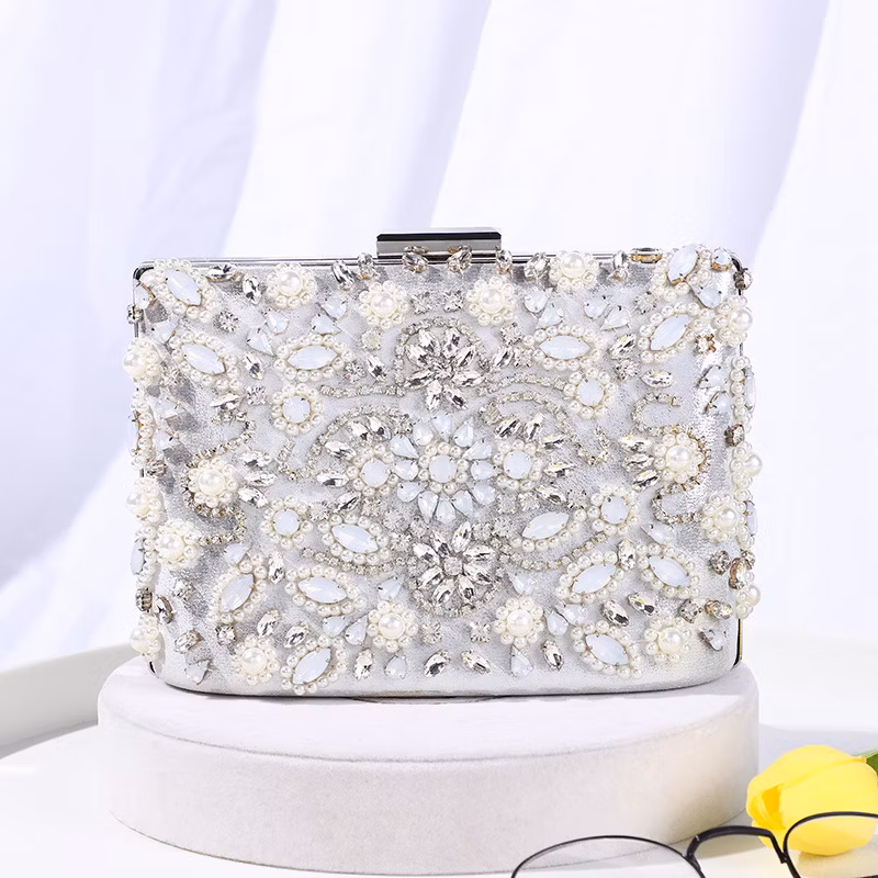 Cheap Shoulder Lipstick Mirror Cosmetic Bag Pearl Phone Storage Bag Ladies Party Clutch Evening Dinner Bag