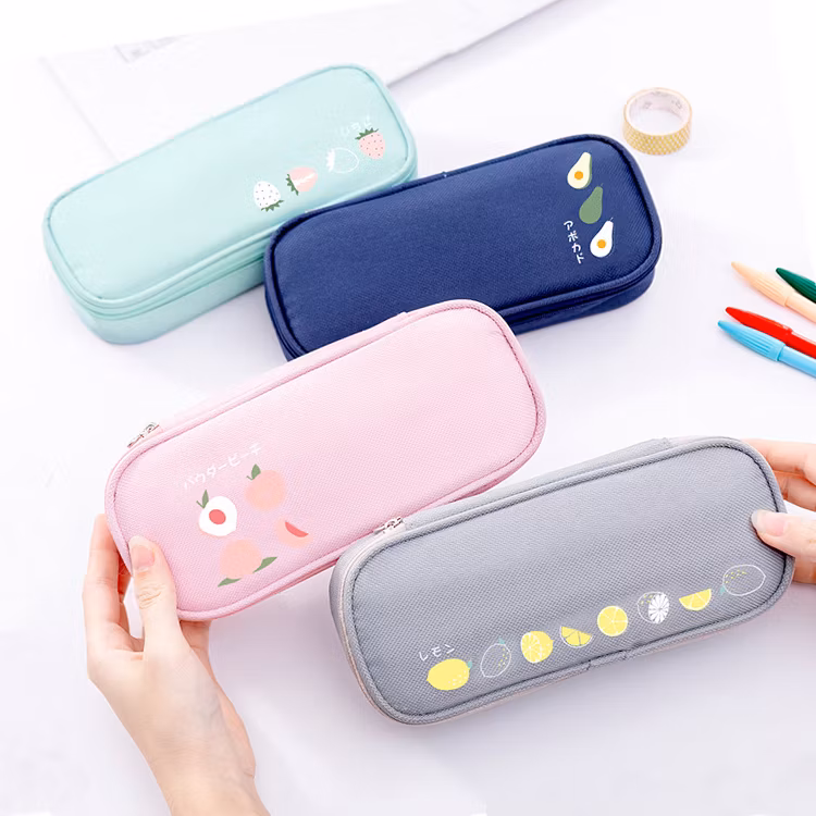 Custom Pencil Bag Custom Design Digital Print Nylon School Bags Pencil Case Cartoon Anime Cute Pencil Zipper Bag