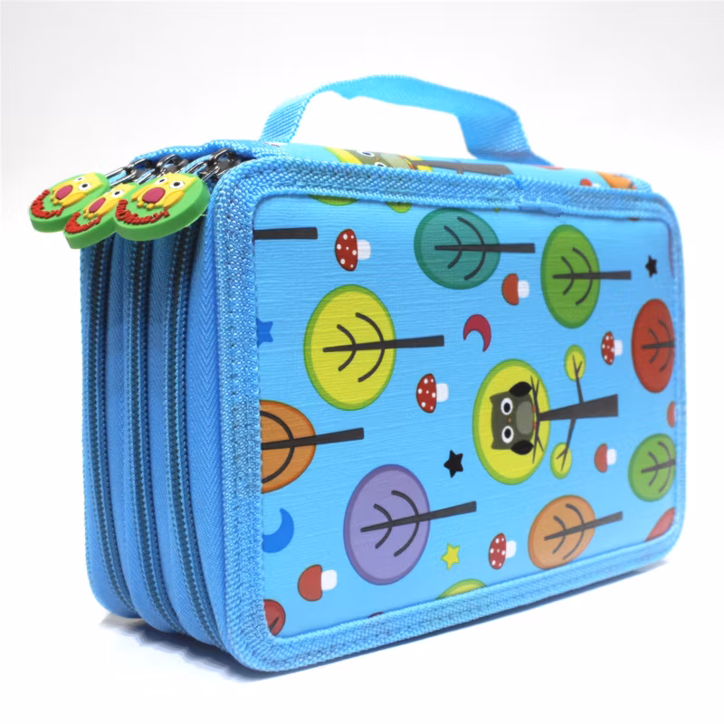 High Quality Custom Multifunctional Colorful PU Leather Pencil Case Bags