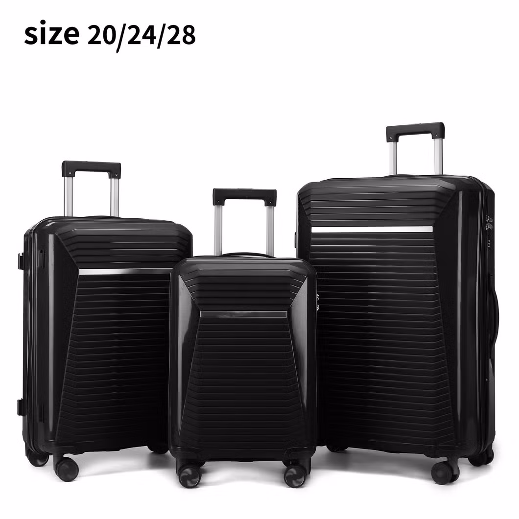 Cross Border High-Capacity Luggage with High Aesthetic Value, Zipper Style Luggage, Three Piece Set, Password Luggage for Foreign Trade