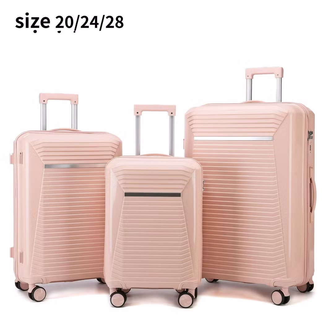 Cross Border High-Capacity Luggage with High Aesthetic Value, Zipper Style Luggage, Three Piece Set, Password Luggage for Foreign Trade