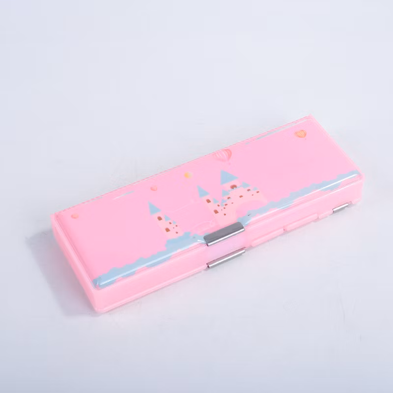 Pink Blue Three-in-One Primary School Creative Student Pencil Case
