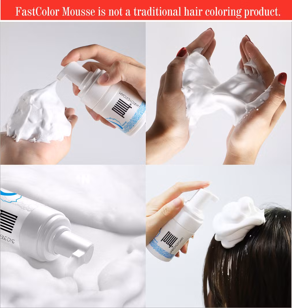 Fully Fastcolor Mousse 10 Mins Hair Color Change Hair Blackening Shampoo Halal Hair Color