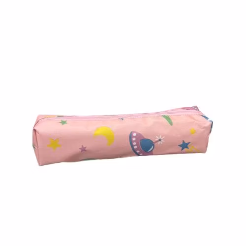 Lightweight and Easy to Carry Around The Polyester Pink Planet Girl Pencil Case